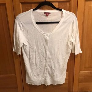White short sleeve cardigan